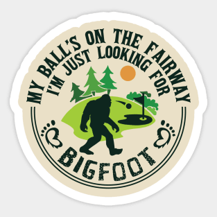 Golf and Bigfoot Sticker